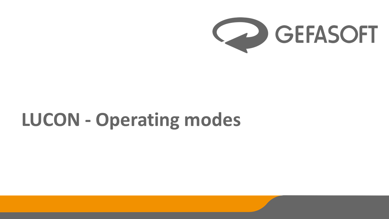 LUCON - Operating modes